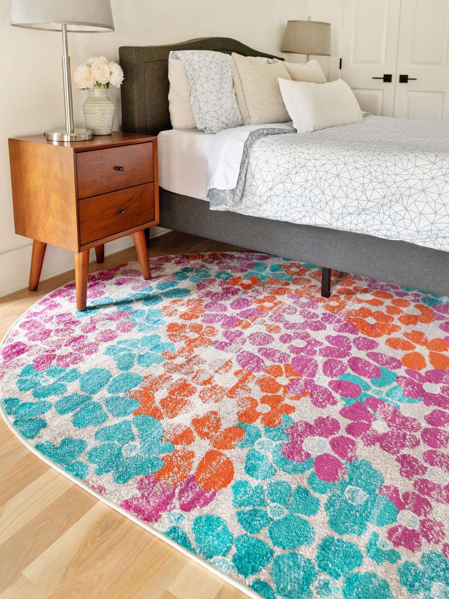Multicolor 4' x 6' Azalea Oval Area Rug Colorful 100% Polypropylene Durable Jute Backing Living Dining Room Bedroom Office Modern Decor Carpet for Sale at Rug Engine