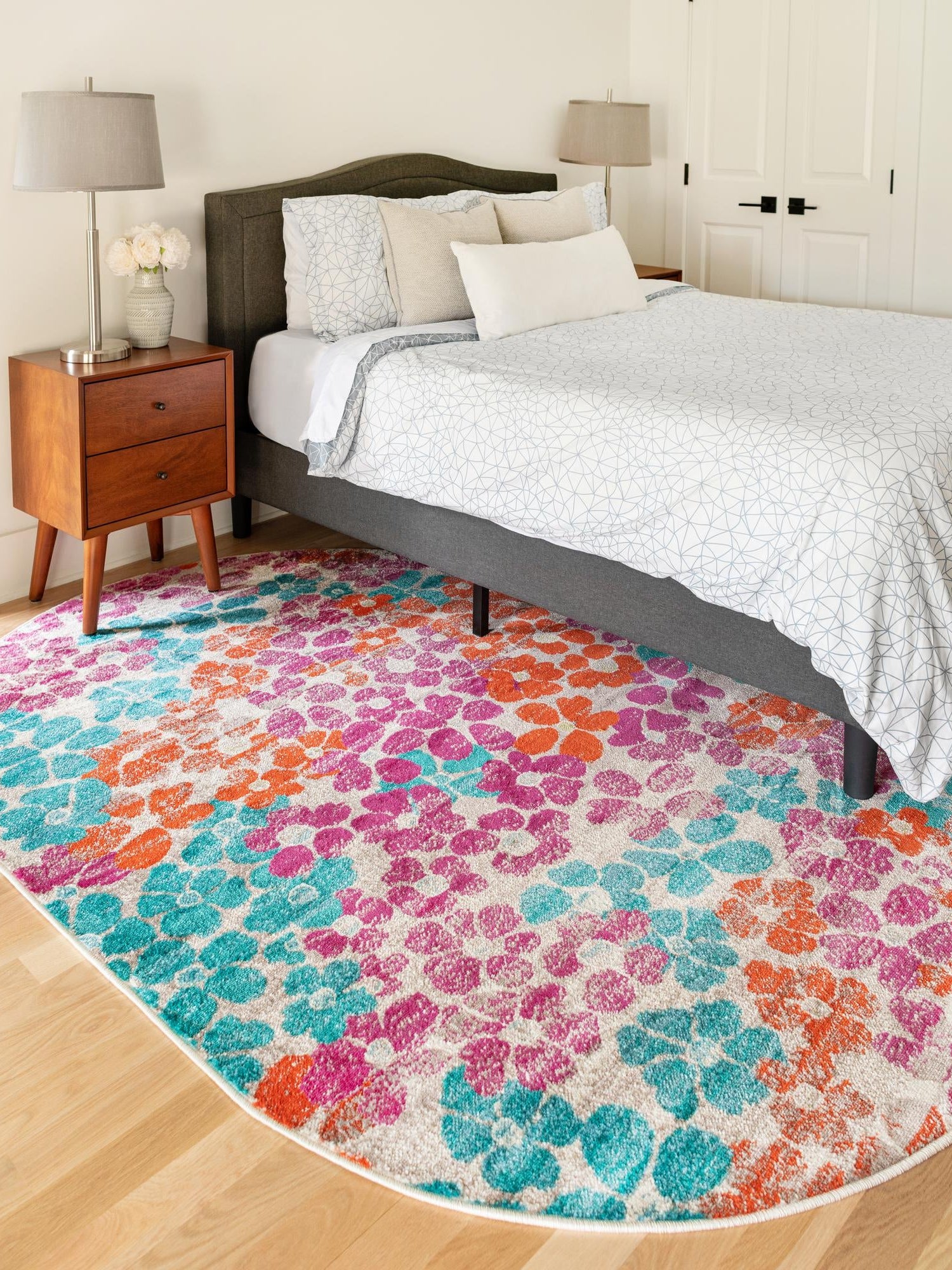 Multicolor 5' 3 x 8' Azalea Oval Area Rug Colorful 100% Polypropylene Durable Jute Backing Living Dining Room Bedroom Office Modern Decor Carpet for Sale at Rug Engine