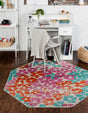Multicolor 5' 3 x 5' 3 Azalea Octagon Area Rug Colorful 100% Polypropylene Durable Jute Backing Living Dining Room Bedroom Office Modern Decor Carpet for Sale at Rug Engine
