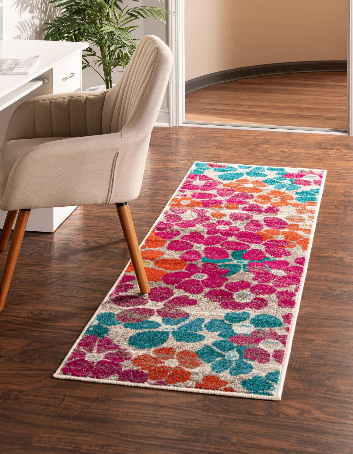 Multicolor 2' x 6' Azalea Runner Area Rug Colorful 100% Polypropylene Durable Jute Backing Living Dining Room Bedroom Office Modern Decor Carpet for Sale at Rug Engine