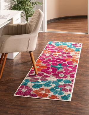 Multicolor 2' x 6' Azalea Runner Area Rug Colorful 100% Polypropylene Durable Jute Backing Living Dining Room Bedroom Office Modern Decor Carpet for Sale at Rug Engine