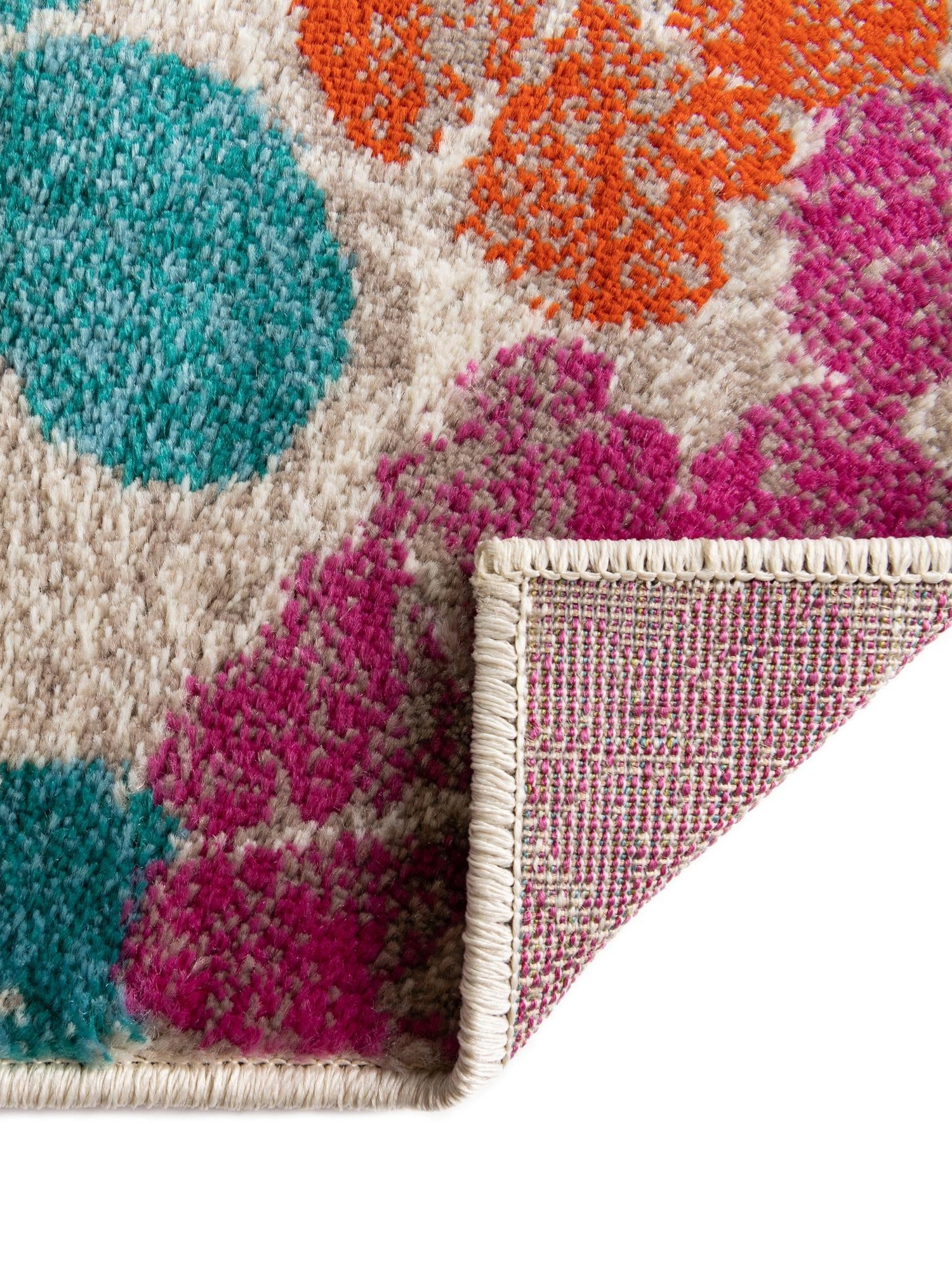 Multicolor 2' x 6' Azalea Runner Area Rug Colorful 100% Polypropylene Durable Jute Backing Living Dining Room Bedroom Office Modern Decor Carpet for Sale at Rug Engine