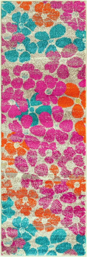 Multicolor 2' x 6' Azalea Runner Area Rug Colorful 100% Polypropylene Durable Jute Backing Living Dining Room Bedroom Office Modern Decor Carpet for Sale at Rug Engine