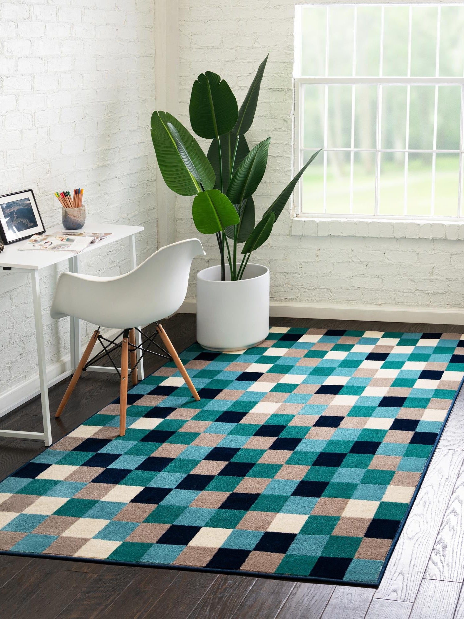 Teal 1' 4 x 1' 4 Azalea Sample Area Rug Colorful 100% Polypropylene Durable Jute Backing Living Dining Room Bedroom Office Modern Decor Carpet for Sale at Rug Engine