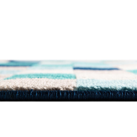 Teal 7' x 7' Azalea Round Area Rug Colorful 100% Polypropylene Durable Jute Backing Living Dining Room Bedroom Office Modern Decor Carpet for Sale at Rug Engine