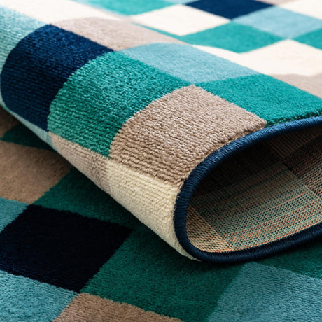 Teal 5' 3 x 8' Azalea Oval Area Rug Colorful 100% Polypropylene Durable Jute Backing Living Dining Room Bedroom Office Modern Decor Carpet for Sale at Rug Engine