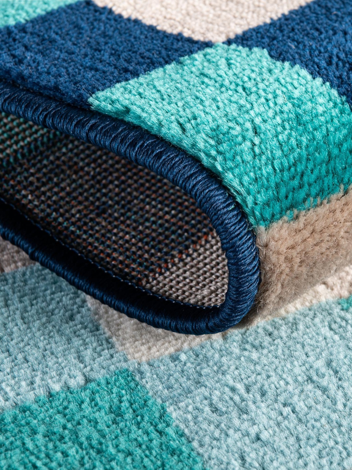 Teal 2' 11 x 12' Azalea Runner Area Rug Colorful 100% Polypropylene Durable Jute Backing Living Dining Room Bedroom Office Modern Decor Carpet for Sale at Rug Engine