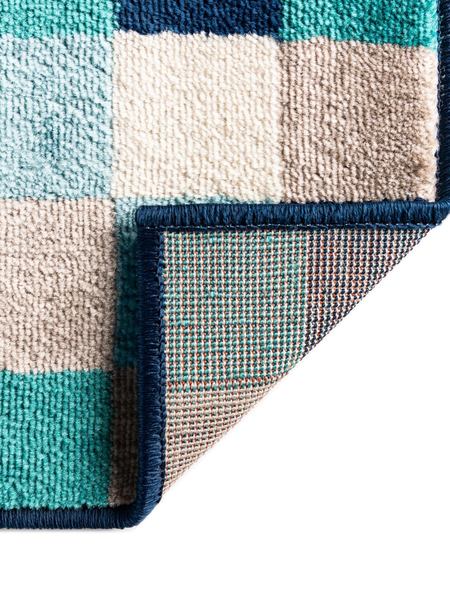 Teal 2' x 8' Azalea Runner Area Rug Colorful 100% Polypropylene Durable Jute Backing Living Dining Room Bedroom Office Modern Decor Carpet for Sale at Rug Engine