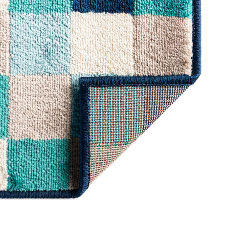Teal 2' x 8' Azalea Runner Area Rug Colorful 100% Polypropylene Durable Jute Backing Living Dining Room Bedroom Office Modern Decor Carpet for Sale at Rug Engine