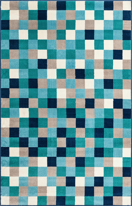 Teal 1' 4 x 1' 4 Azalea Sample Area Rug Colorful 100% Polypropylene Durable Jute Backing Living Dining Room Bedroom Office Modern Decor Carpet for Sale at Rug Engine