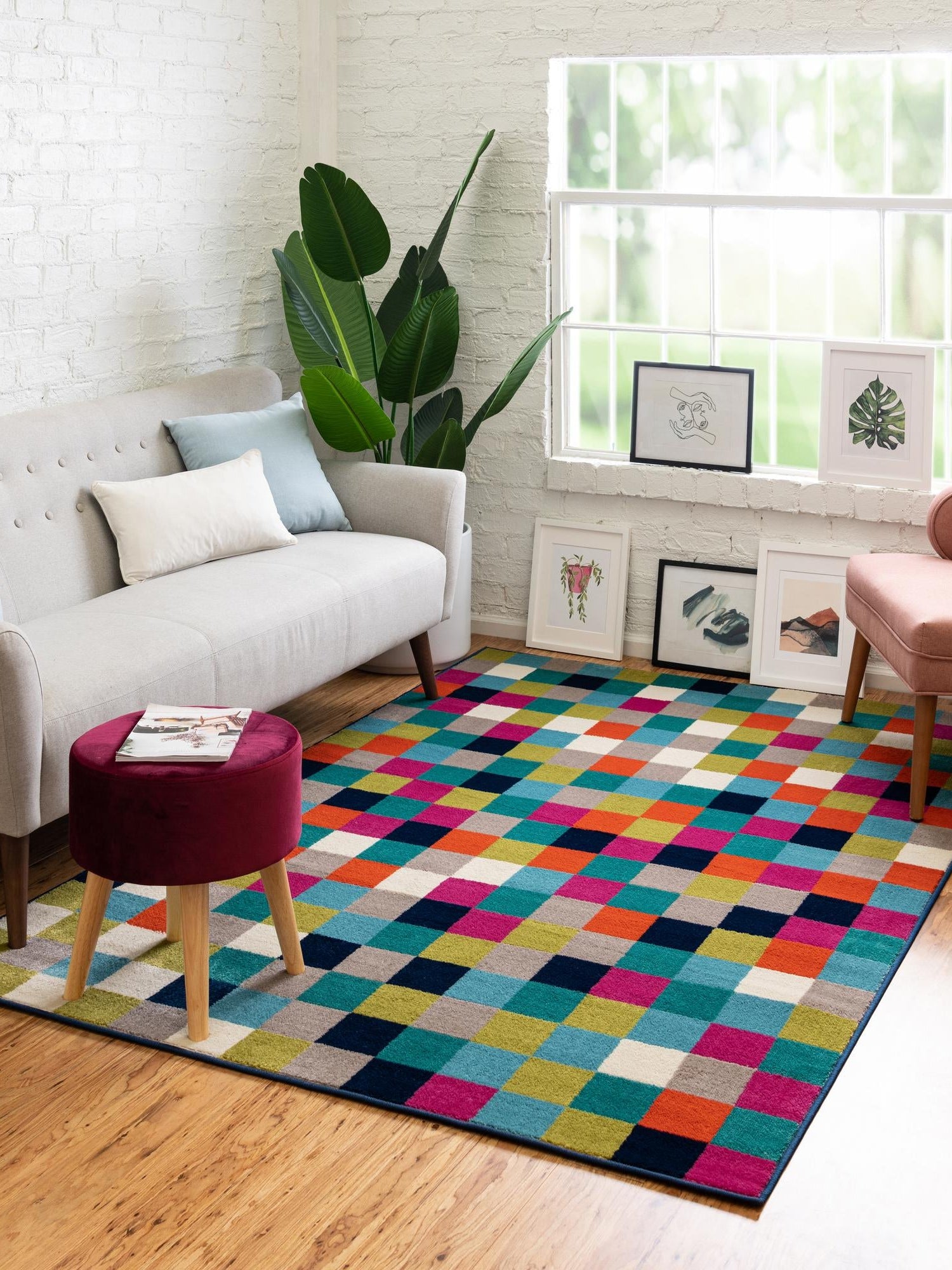 Multicolor 1' 4 x 1' 4 Azalea Sample Area Rug Colorful 100% Polypropylene Durable Jute Backing Living Dining Room Bedroom Office Modern Decor Carpet for Sale at Rug Engine