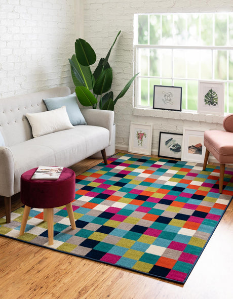 Multicolor 1' 4 x 1' 4 Azalea Sample Area Rug Colorful 100% Polypropylene Durable Jute Backing Living Dining Room Bedroom Office Modern Decor Carpet for Sale at Rug Engine