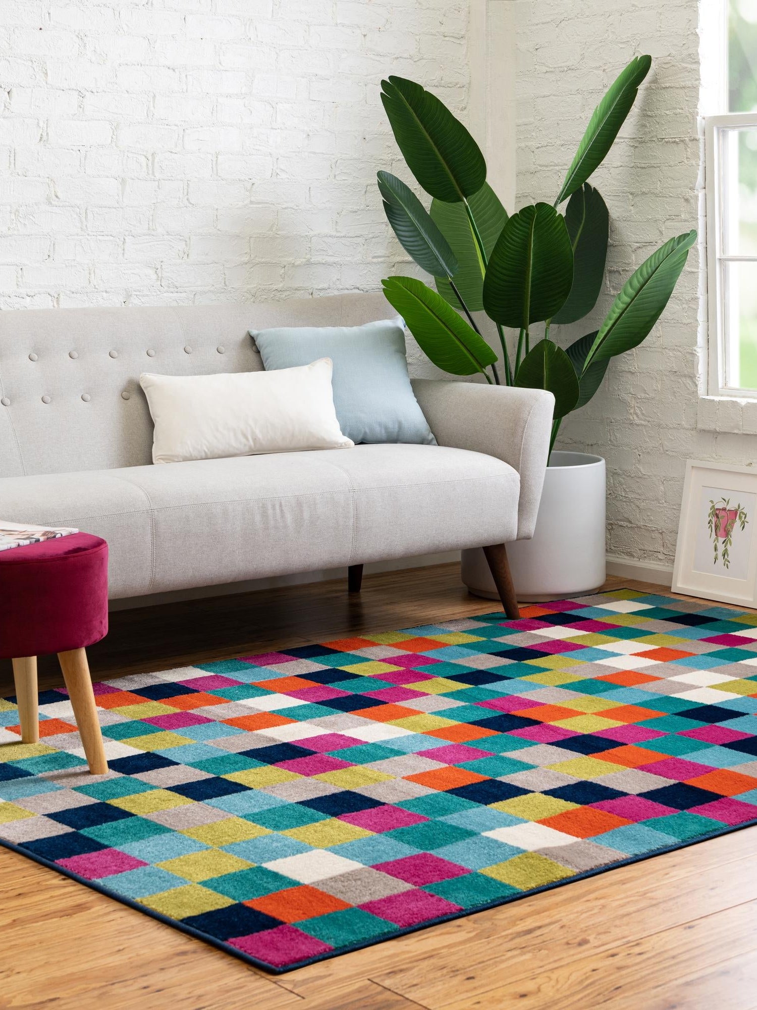 Multicolor 10' x 14' Azalea Rectangle Area Rug Colorful 100% Polypropylene Durable Jute Backing Living Dining Room Bedroom Office Modern Decor Carpet for Sale at Rug Engine