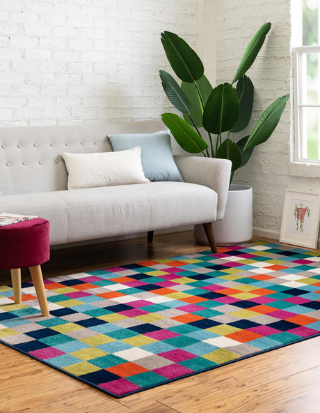 Multicolor 10' x 14' Azalea Rectangle Area Rug Colorful 100% Polypropylene Durable Jute Backing Living Dining Room Bedroom Office Modern Decor Carpet for Sale at Rug Engine
