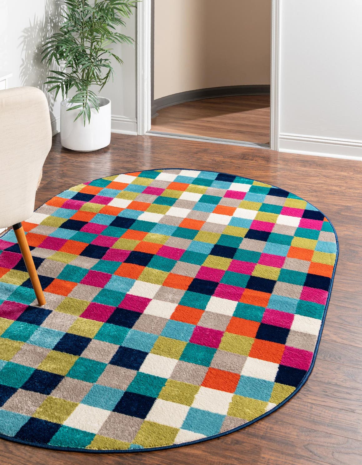 Multicolor 4' x 6' Azalea Oval Area Rug Colorful 100% Polypropylene Durable Jute Backing Living Dining Room Bedroom Office Modern Decor Carpet for Sale at Rug Engine