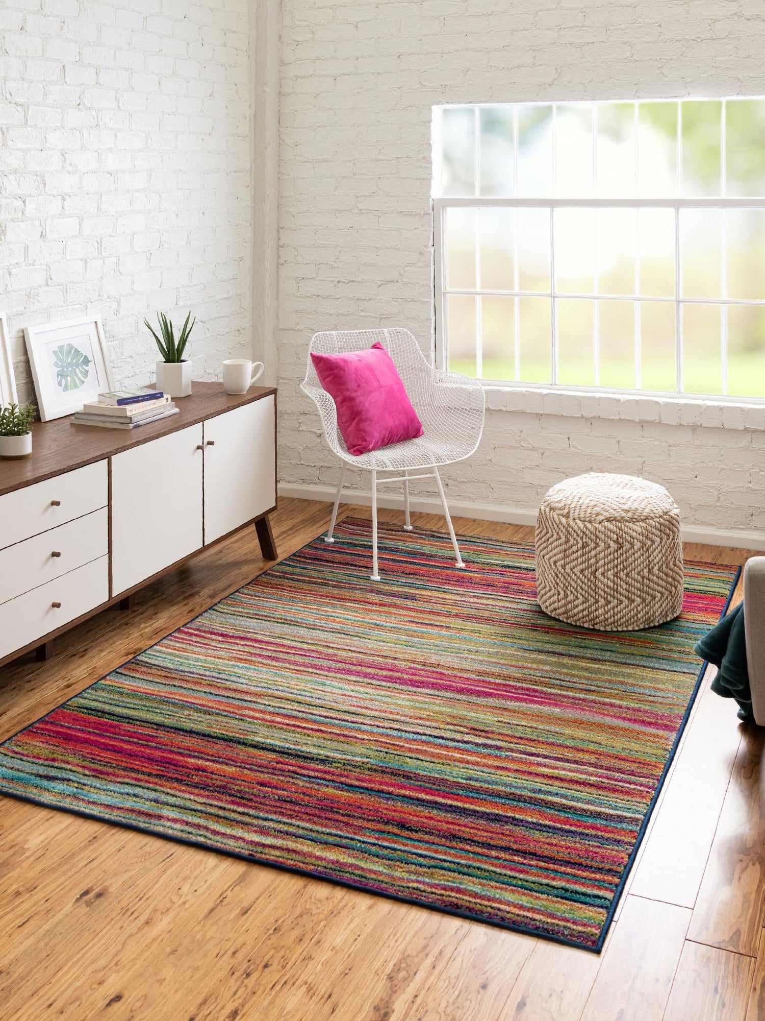 Multicolor 5' 3 x 8' Azalea Rectangle Area Rug Colorful 100% Polypropylene Durable Jute Backing Living Dining Room Bedroom Office Modern Decor Carpet for Sale at Rug Engine