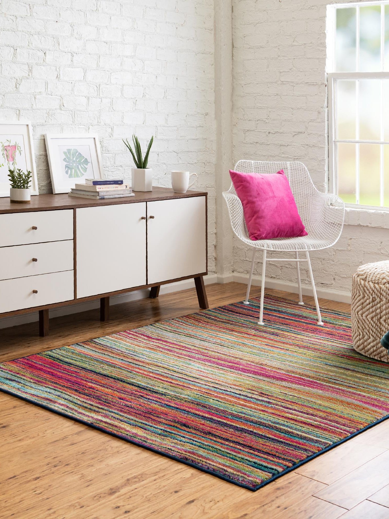 Multicolor 5' 3 x 8' Azalea Rectangle Area Rug Colorful 100% Polypropylene Durable Jute Backing Living Dining Room Bedroom Office Modern Decor Carpet for Sale at Rug Engine
