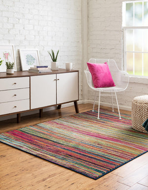 Multicolor 5' 3 x 8' Azalea Rectangle Area Rug Colorful 100% Polypropylene Durable Jute Backing Living Dining Room Bedroom Office Modern Decor Carpet for Sale at Rug Engine