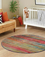 Multicolor 7' x 7' Azalea Round Area Rug Colorful 100% Polypropylene Durable Jute Backing Living Dining Room Bedroom Office Modern Decor Carpet for Sale at Rug Engine