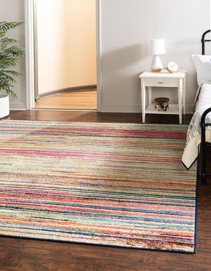 Multicolor 7' 10 x 7' 10 Azalea Square Area Rug Colorful 100% Polypropylene Durable Jute Backing Living Dining Room Bedroom Office Modern Decor Carpet for Sale at Rug Engine