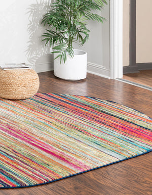 Multicolor 7' 10 x 10' Azalea Oval Area Rug Colorful 100% Polypropylene Durable Jute Backing Living Dining Room Bedroom Office Modern Decor Carpet for Sale at Rug Engine