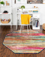 Multicolor 5' 3 x 5' 3 Azalea Octagon Area Rug Colorful 100% Polypropylene Durable Jute Backing Living Dining Room Bedroom Office Modern Decor Carpet for Sale at Rug Engine
