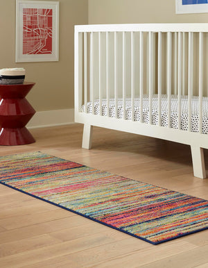 Multicolor 2' x 6' Azalea Runner Area Rug Colorful 100% Polypropylene Durable Jute Backing Living Dining Room Bedroom Office Modern Decor Carpet for Sale at Rug Engine