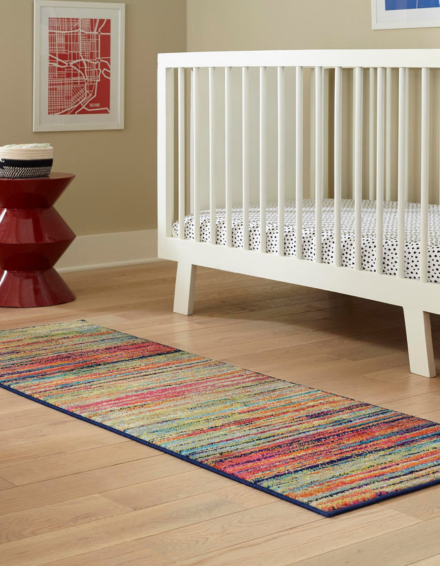 Multicolor 2' x 6' Azalea Runner Area Rug Colorful 100% Polypropylene Durable Jute Backing Living Dining Room Bedroom Office Modern Decor Carpet for Sale at Rug Engine