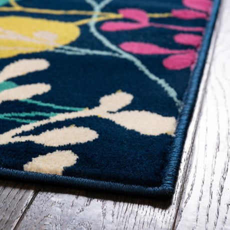 Navy Blue 9' x 12' Azalea Rectangle Area Rug Colorful 100% Polypropylene Durable Jute Backing Living Dining Room Bedroom Office Modern Decor Carpet for Sale at Rug Engine