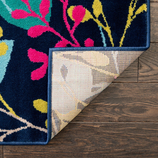 Navy Blue 10' x 14' Azalea Rectangle Area Rug Colorful 100% Polypropylene Durable Jute Backing Living Dining Room Bedroom Office Modern Decor Carpet for Sale at Rug Engine