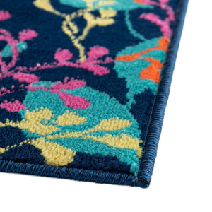 Navy Blue 2' x 8' Azalea Runner Area Rug Colorful 100% Polypropylene Durable Jute Backing Living Dining Room Bedroom Office Modern Decor Carpet for Sale at Rug Engine