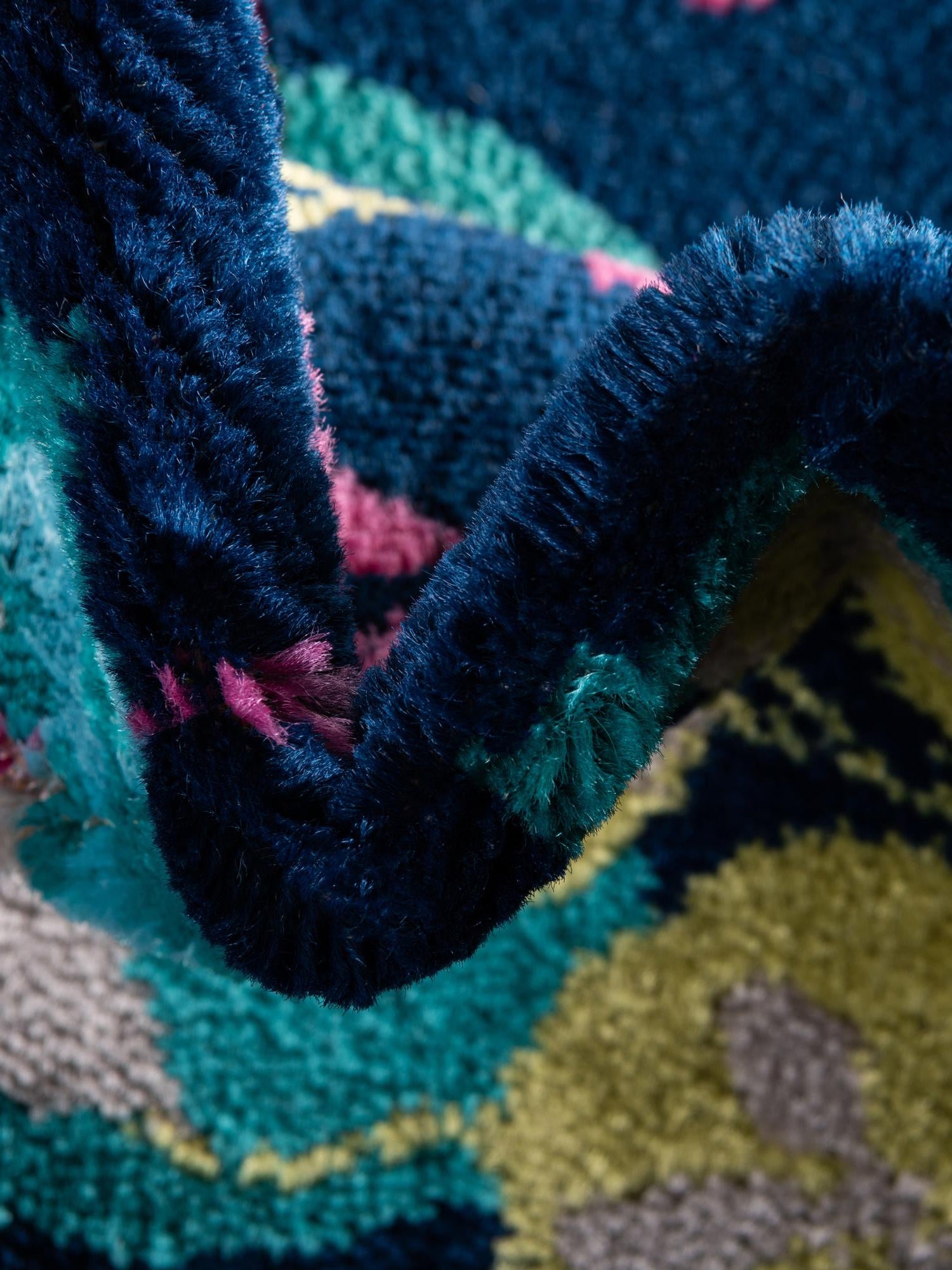 Navy Blue 2' x 8' Azalea Runner Area Rug Colorful 100% Polypropylene Durable Jute Backing Living Dining Room Bedroom Office Modern Decor Carpet for Sale at Rug Engine