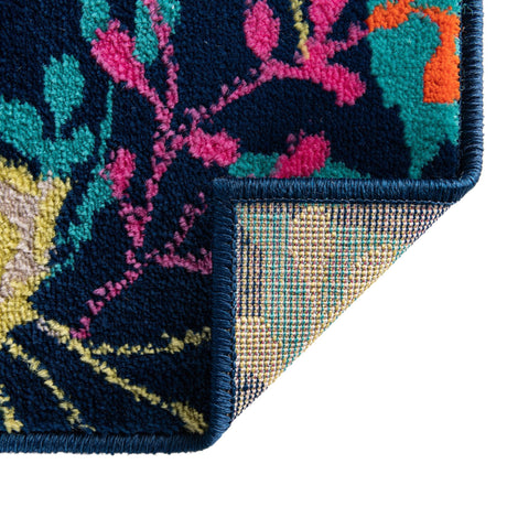 Navy Blue 2' 11 x 12' Azalea Runner Area Rug Colorful 100% Polypropylene Durable Jute Backing Living Dining Room Bedroom Office Modern Decor Carpet for Sale at Rug Engine