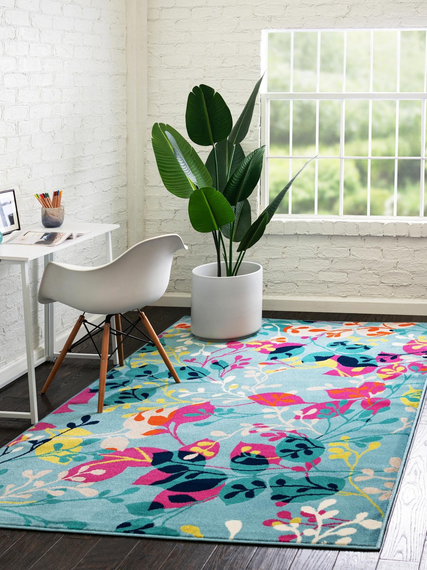 Aqua 1' 4 x 1' 4 Azalea Sample Area Rug Colorful 100% Polypropylene Durable Jute Backing Living Dining Room Bedroom Office Modern Decor Carpet for Sale at Rug Engine