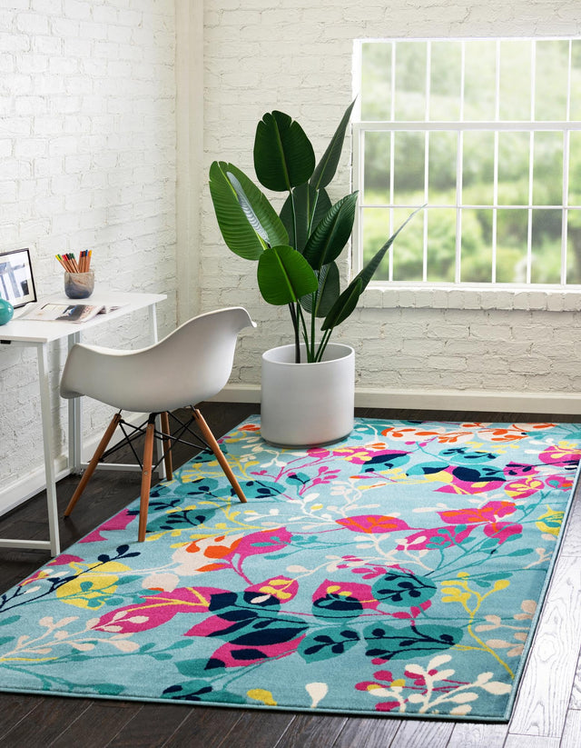 Aqua 1' 4 x 1' 4 Azalea Sample Area Rug Colorful 100% Polypropylene Durable Jute Backing Living Dining Room Bedroom Office Modern Decor Carpet for Sale at Rug Engine