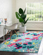 Aqua 10' x 14' Azalea Rectangle Area Rug Colorful 100% Polypropylene Durable Jute Backing Living Dining Room Bedroom Office Modern Decor Carpet for Sale at Rug Engine