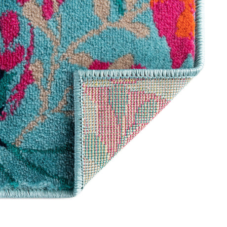 Aqua 10' x 10' Azalea Square Area Rug Colorful 100% Polypropylene Durable Jute Backing Living Dining Room Bedroom Office Modern Decor Carpet for Sale at Rug Engine