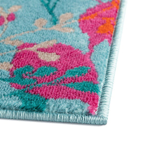 Aqua 5' 3 x 5' 3 Azalea Octagon Area Rug Colorful 100% Polypropylene Durable Jute Backing Living Dining Room Bedroom Office Modern Decor Carpet for Sale at Rug Engine