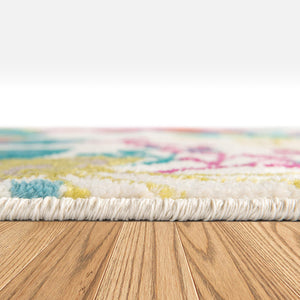 Ivory 10' x 14' Azalea Rectangle Area Rug Colorful 100% Polypropylene Durable Jute Backing Living Dining Room Bedroom Office Modern Decor Carpet for Sale at Rug Engine
