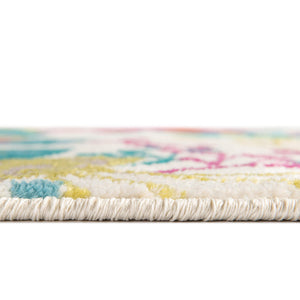 Ivory 5' 3 x 5' 3 Azalea Octagon Area Rug Colorful 100% Polypropylene Durable Jute Backing Living Dining Room Bedroom Office Modern Decor Carpet for Sale at Rug Engine