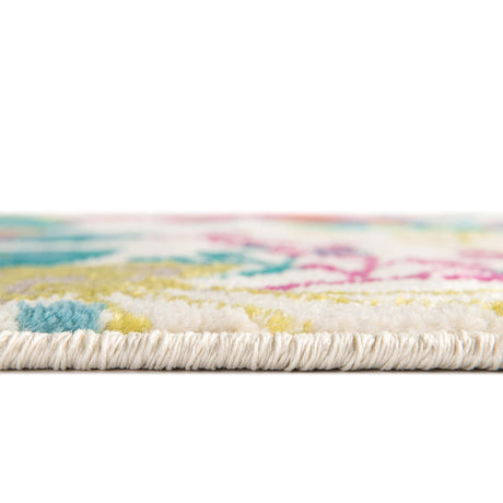Ivory 5' 3 x 5' 3 Azalea Octagon Area Rug Colorful 100% Polypropylene Durable Jute Backing Living Dining Room Bedroom Office Modern Decor Carpet for Sale at Rug Engine