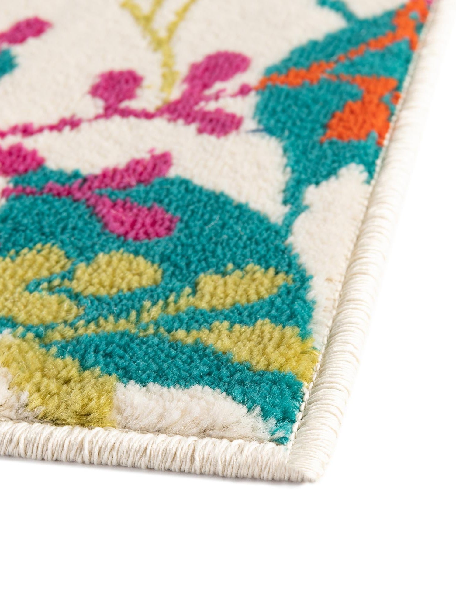Ivory 2' 11 x 12' Azalea Runner Area Rug Colorful 100% Polypropylene Durable Jute Backing Living Dining Room Bedroom Office Modern Decor Carpet for Sale at Rug Engine