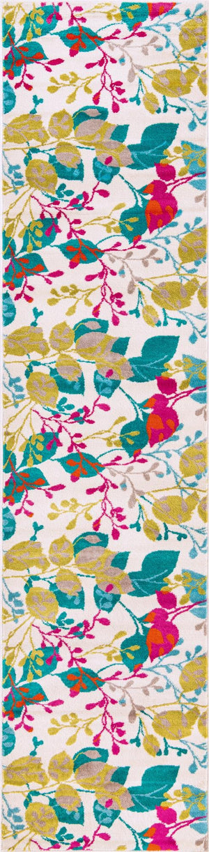 Ivory 2' 11 x 12' Azalea Runner Area Rug Colorful 100% Polypropylene Durable Jute Backing Living Dining Room Bedroom Office Modern Decor Carpet for Sale at Rug Engine