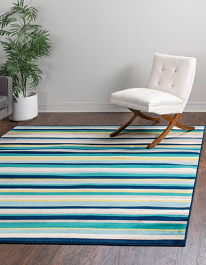 Teal 7' 10 x 7' 10 Azalea Square Area Rug Colorful 100% Polypropylene Durable Jute Backing Living Dining Room Bedroom Office Modern Decor Carpet for Sale at Rug Engine