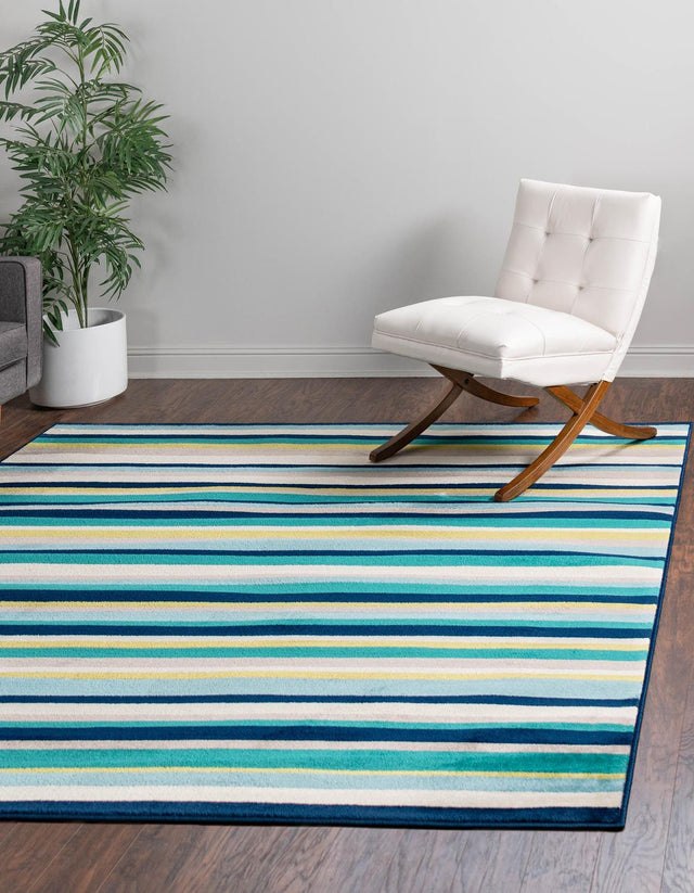 Teal 7' 10 x 7' 10 Azalea Square Area Rug Colorful 100% Polypropylene Durable Jute Backing Living Dining Room Bedroom Office Modern Decor Carpet for Sale at Rug Engine