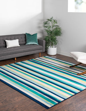 Teal 10' x 10' Azalea Square Area Rug Colorful 100% Polypropylene Durable Jute Backing Living Dining Room Bedroom Office Modern Decor Carpet for Sale at Rug Engine