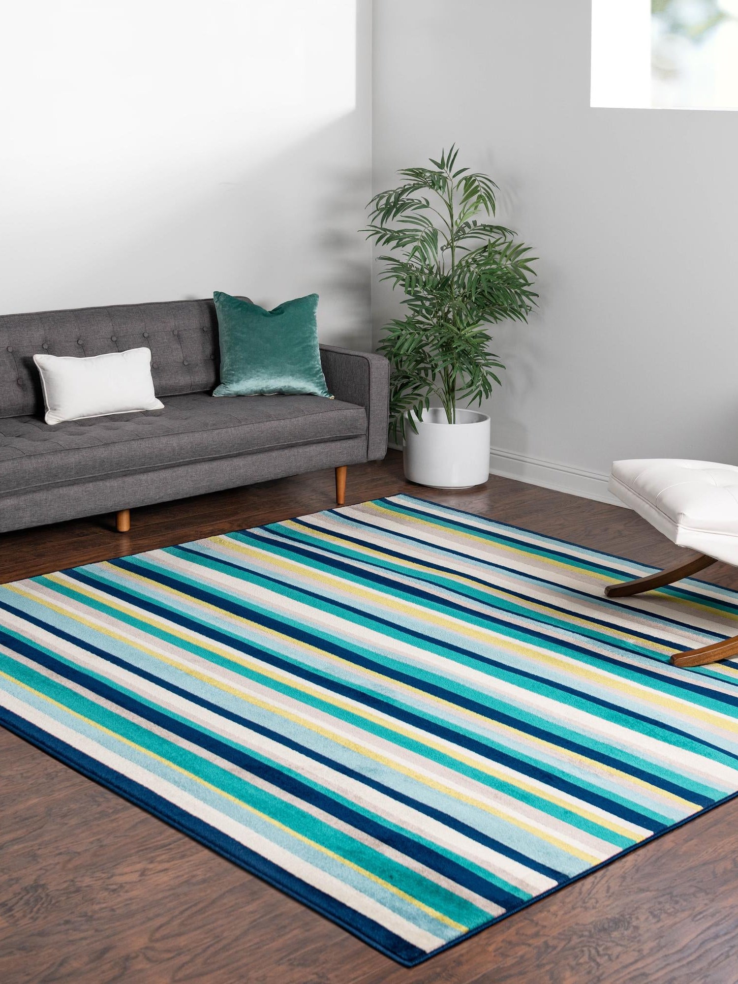 Teal 7' 10 x 7' 10 Azalea Square Area Rug Colorful 100% Polypropylene Durable Jute Backing Living Dining Room Bedroom Office Modern Decor Carpet for Sale at Rug Engine