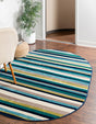 Teal 4' x 6' Azalea Oval Area Rug Colorful 100% Polypropylene Durable Jute Backing Living Dining Room Bedroom Office Modern Decor Carpet for Sale at Rug Engine