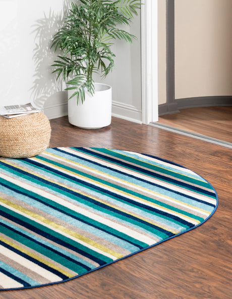 Teal 5' 3 x 8' Azalea Oval Area Rug Colorful 100% Polypropylene Durable Jute Backing Living Dining Room Bedroom Office Modern Decor Carpet for Sale at Rug Engine