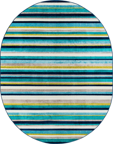 Teal 7' 10 x 10' Azalea Oval Area Rug Colorful 100% Polypropylene Durable Jute Backing Living Dining Room Bedroom Office Modern Decor Carpet for Sale at Rug Engine